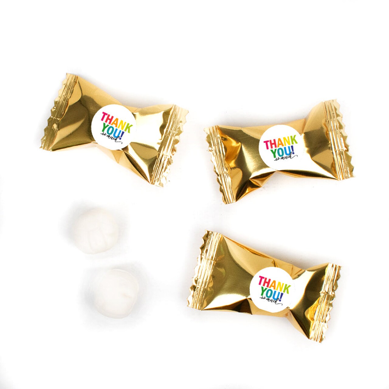 Thank You Candy Mints Party Favors Gold Individually Wrapped Buttermints - 55 Pcs